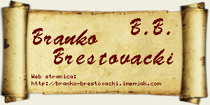 Branko Brestovački vizit kartica